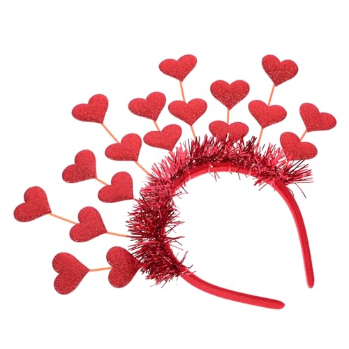 DEARMAMY Valentinstag Haarreif mit Roten Herzen Dekoratives Haaraccessoire für Damen Perfektes Party Zubehör für Feiern Hochzeiten und Karneval Auffälliger Kopfschmuck für Besondere von DEARMAMY