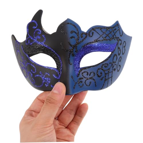 DEARMAMY Venezianische Halbgesichts Maske Damen Glitzer Karnevalsmaskerade Augenmaske mit Flammendesign für Halloween Party Fotorequisite Komfortabel Leicht von DEARMAMY