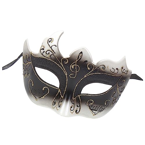 DEARMAMY Venezianische Maske Für Halloween Halbe Gesichtsmaske Modische Maskerade Maske Für Kostümpartys Tanz Und Make Up Events Schwarz Mit Goldakzenten DEARMAMY Venezianische Maske Für Halloween Halbe Gesichtsmaske Modische Maskerade Maske Für Kostümpartys Tanz Und Make Up Events Schwarz Mit Goldakzenten von DEARMAMY