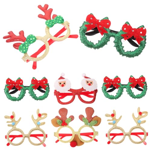 DEARMAMY Weihnachtliche Haarschleifen Teiliges Bunte Fake Brillen als Party Dekoration für Weihnachtsfeier Festliche Kostümaccessoires von DEARMAMY