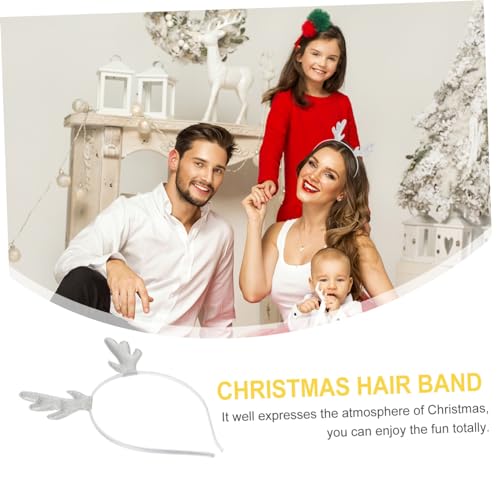DEARMAMY Weihnachtliches Haarband mit Cartoon Hirschgeweih Perlenverziert Leichtes Party Accessoire für Mädchen Festliches Haarreif für Karneval Kostüm und Weihnachtsfeiern von DEARMAMY