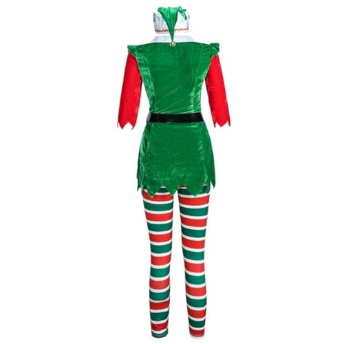 DEARMAMY Weihnachtliches Party Kostüm Damen Festliches Bühnenoutfit Weihnachtskleidung für Karneval Cosplay und Fotosession von DEARMAMY