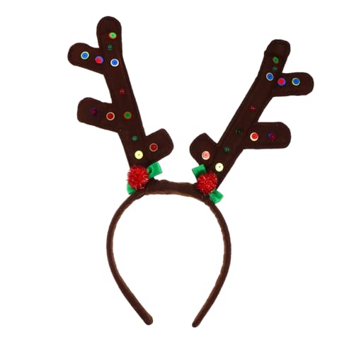 DEARMAMY Weihnachtliches Rentier Geweih Haarreif für Erwachsene Kostüm Kopfschmuck für Weihnachtsfeiern Karneval und Themenpartys Sorgt für Festliche von DEARMAMY
