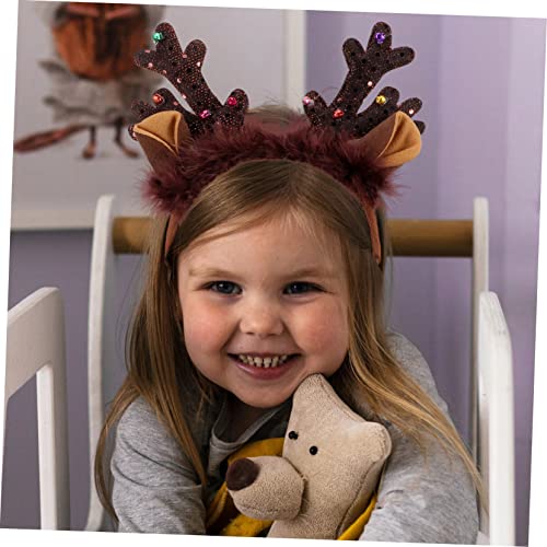 DEARMAMY Weihnachtliches Stirnband mit Rehgeweih und Schleife Leichtes Langlebiges Haarschmuck für Party Karneval und Festliche Anlässe Komfortabel und Vielseitig Einsetzbar von DEARMAMY