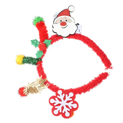 DEARMAMY Weihnachts Haarreif Rot Weicher Komfortabler Stirnband Festliches Design Party Accessoire Für Damen Feiertage Karneval Cosplay von DEARMAMY