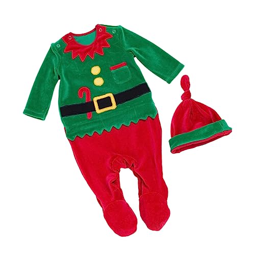 DEARMAMY Weihnachtsmann-outfit für Kleinkinder Baby-overall mit Ärmeln Mopp-anzug für Babys Weihnachtsfeier Größe 73 von DEARMAMY