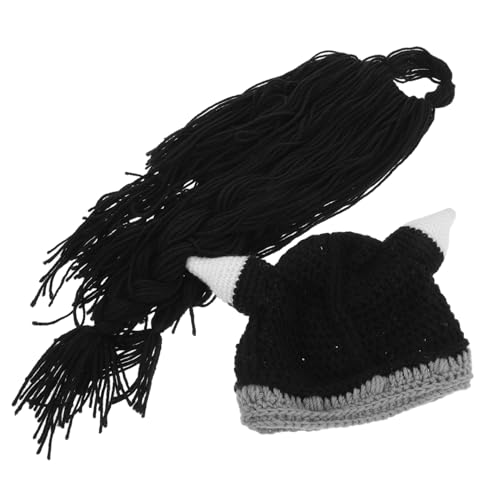DEARMAMY Witzige Gestrickte Wikinger Mütze mit Künstlichem Vollbart und Hörnern Beanie mit Realistischer Bartverlängerung Handgestricktes Cosplay Kostüm für Halloween und Mottopartys DEARMAMY Witzige Gestrickte Wikinger Mütze mit Künstlichem Vollbart und Hörnern Beanie mit Realistischer Bartverlängerung Handgestricktes Cosplay Kostüm für Halloween und Mottopartys von DEARMAMY