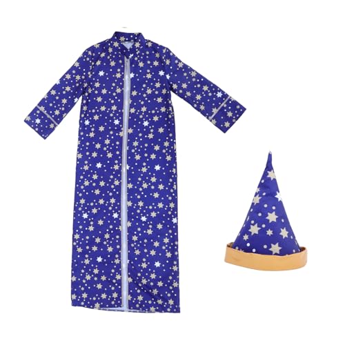 DEARMAMY Zaubererrobe Mit Sternenhut Kinderkostüm Für Jungen Und Mädchen Partys Zu Halloween von DEARMAMY