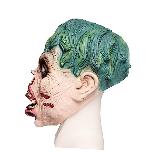 DEARMAMY Zombie-Gesichtsabdeckung halloween halloween assecoires gruselmasken faschingskostüme Scary Halloween -Kostüme beängstigend Zombie-Maske Zombie-Dress-up-Requisiten Green von DEARMAMY