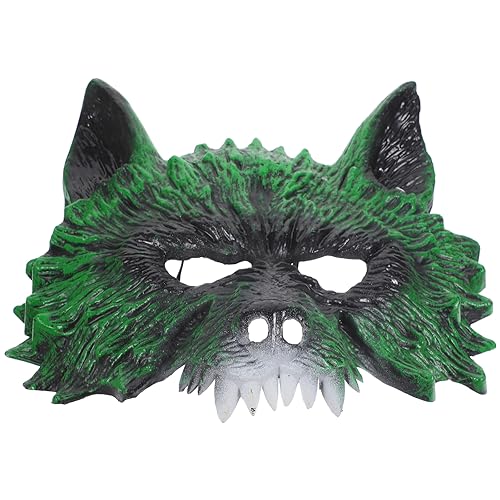 DEARMAMY tierische Maske halloween costume halloween kleidung halloween mask halloween kostün halloweenmasken Kiefer dekorative Wolfsmaske Reh Horror-Maske Cosplay-Party-Maske Plastik Green von DEARMAMY