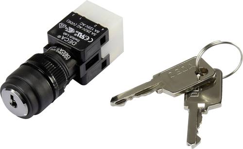 DECA 1384380 ADA16K6-AR0-CA Schlüsselschalter 250 V/AC 5A 1 x Aus/Ein 1 x 90° IP65 1St. von DECA