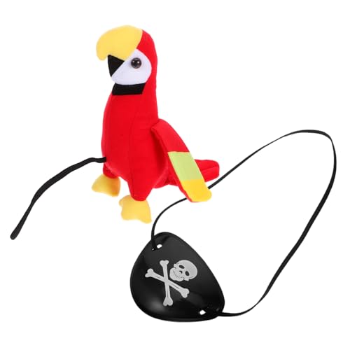 DECHOUS 1 Satz Augenklappe Pirat Piraten-augenklappe Halloween-Cosplay-Requisiten Piratenpapagei Schulterpapagei Kostüm Augenklappe Mädchenpiratenzubehör Pp Baumwolle von DECHOUS
