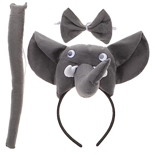 DECHOUS 1 Satz Elefant-Stirnband-Set Elefantenkostüm Elefantenohrkostüm Elefantenhut faschingsaccessoires Fasching Accessoires Fliege Elefant Kopfbedeckung Garn Grey DECHOUS 1 Satz Elefant-Stirnband-Set Elefantenkostüm Elefantenohrkostüm Elefantenhut faschingsaccessoires Fasching Accessoires Fliege Elefant Kopfbedeckung Garn Grey von DECHOUS