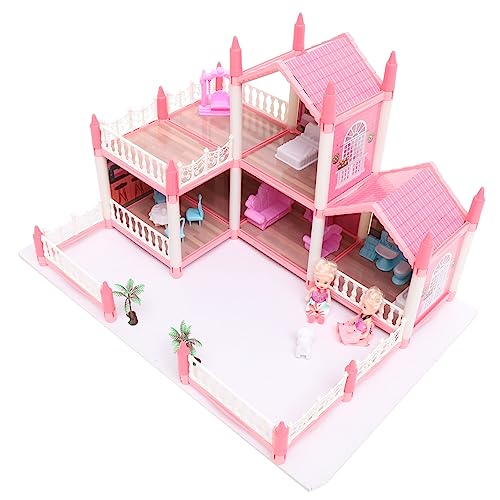 DECHOUS 1 Satz Großes Villa-Schloss-Montagespielzeug für kinderspielzeug Fantasiespielzeug kinderknallzeug zusammenbauen simuliertes Burgspielzeug Plastik Rosa von DECHOUS