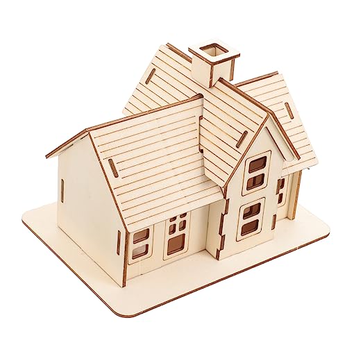 DECHOUS 1 Satz Holzmodellhaus Holzhaus Dekoration DIY Holzhaus-Puzzle Modellbau Holzhaus Holzhaus-Puzzleset Häuser Miniatur Rätselhaus Holzpuzzle zum Zusammenbauen Brückenbaumodell Beige DECHOUS 1 Satz Holzmodellhaus Holzhaus Dekoration DIY Holzhaus-Puzzle Modellbau Holzhaus Holzhaus-Puzzleset Häuser Miniatur Rätselhaus Holzpuzzle zum Zusammenbauen Brückenbaumodell Beige von DECHOUS