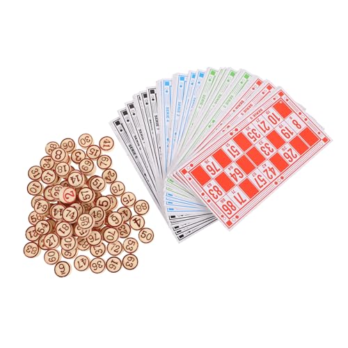DECHOUS 1 Satz Interaktives Bingo-spielset, Bingo-zahlenkarten Und Zahlenschachspiel-Requisiten von DECHOUS