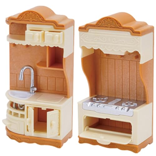 DECHOUS 1 Satz Kabinettofenmodell Mini-küche Gasherd Mikrolandschaftsmodelle Kochbank-Modell Puppenhaus-kochtisch Mini-herdtisch Minischrank Mini-hausgasherd Kleines Hauszubehör Plastik von DECHOUS