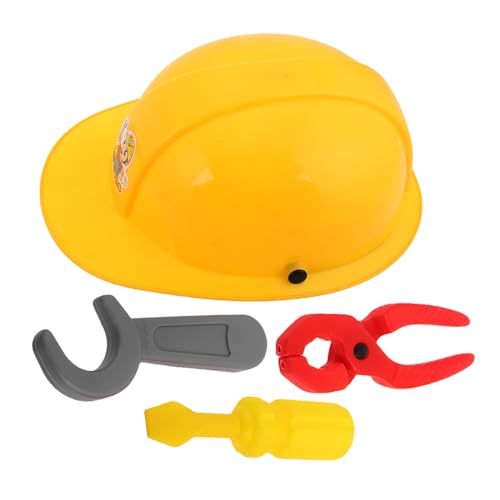DECHOUS 1 Satz Kinderingenieur Set Spielzeugzange -bauhelm Täuschen Kinderschere Spielbaumtui Jungen Reparieren Werkzeuge Sie Schutzhelm Spielzeugschlüssel Plastik von DECHOUS