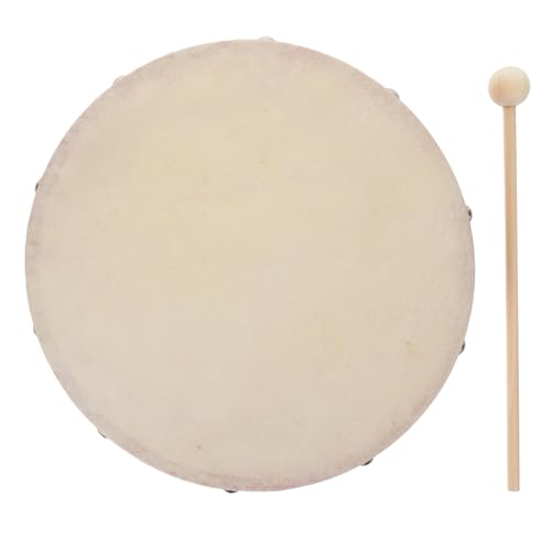 DECHOUS 1 Satz Kinderspielzeug-Tamburin Mini Klein Trommeln Schlagzeug Schlaginstrumente Performance-Trommel Handtrommel Aus Holz Lerntrommel Für Handschlagspielzeug Schaffell von DECHOUS