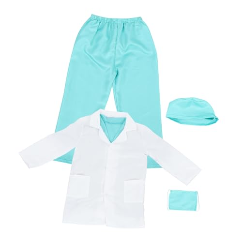 DECHOUS 1 Satz Kleidung Des Kinderarztes Ärzte Kostüm Laborkittel Für Kinderwissenschaftler Arzt-accessoires-kostüm Rollenspielkostüm Kostüme Für Jungen Arztuniform Stoff von DECHOUS