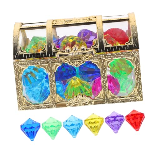 DECHOUS 1 Satz Kristallbox- Piratenschmuck gefälschte Diamantedelsteine Spielzeug Geschenk Schmuckstücke für Kinder Diamantedelsteine ​​ Mädchen von DECHOUS