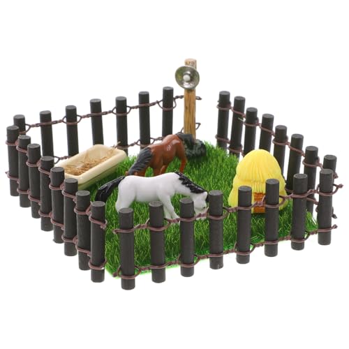 DECHOUS 1 Satz Lernspielzeug Für Den Pferdestall Handgefertigte Miniaturscheune Kleiner Spielzeugpferdestall Mini-spielzeugstallmodell Mini- -Ranch-Modell Plastik Coffee von DECHOUS