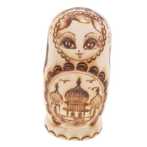 DECHOUS 1 Satz Matroschka-reliefgeschenk Matroschka-Puppen Leere Nistpuppen Matryoshka -Puppe Russische Russische Stapelpuppen Für Russische Nistpuppen Hölzern Khaki von DECHOUS