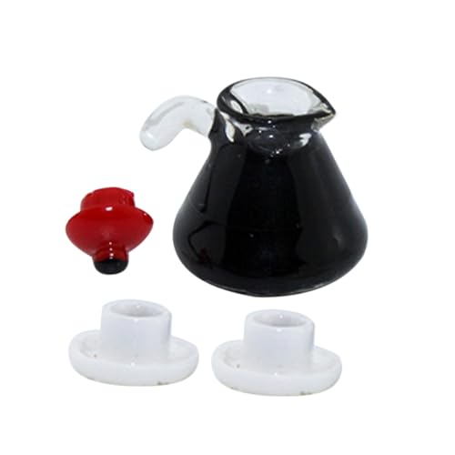 DECHOUS 1 Satz Mini-Kaffeekanne Tasse Mini Mikro Puppenhaus-Miniatur-Kaffeemaschine für Kind puppenhaus deko Puppenhaus Zubehör kleine Kaffeekanne realistisches Kaffeekannenmodell Harz von DECHOUS