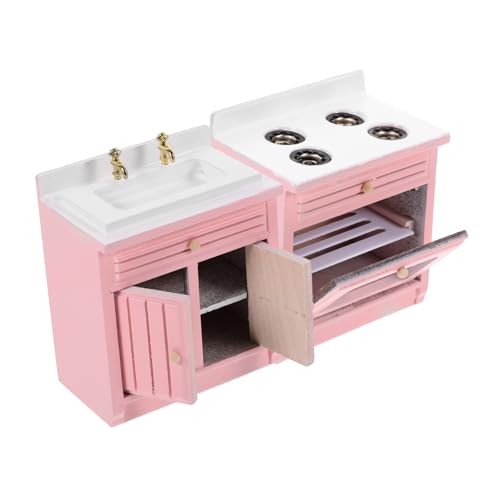 DECHOUS 1 Satz Mini-Küchenzubehör Puppenhausmöbel im Maßstab 1:12 Mini-Küchenherd Kitchen Accessories küchen Accessoires Miniatur-Badezimmerschrankmodell Puppenhaus-Küchen-Requisite Holz von DECHOUS