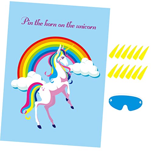 DECHOUS Geburtstagsdekorationsset Partybanner 1 Packung Partyspiel Für Jungen Und Mädchen Pin The Horn Horn-partygeschenke Für Mädchen Jungen Und Mädchen Geburtstag von DECHOUS