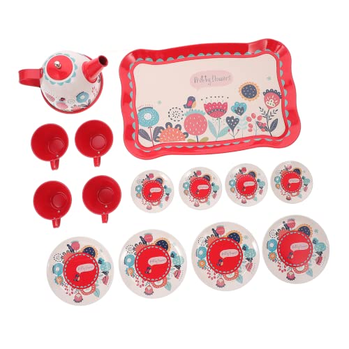 DECHOUS 1 Satz Satz Nachmittagstee Kinderspielzeug Aus Metall Mädchen Nachmittagstee Spielset Cartoon-Muster Vortäuschen Spielset Rot Weißblech DECHOUS 1 Satz Satz Nachmittagstee Kinderspielzeug Aus Metall Mädchen Nachmittagstee Spielset Cartoon-Muster Vortäuschen Spielset Rot Weißblech von DECHOUS