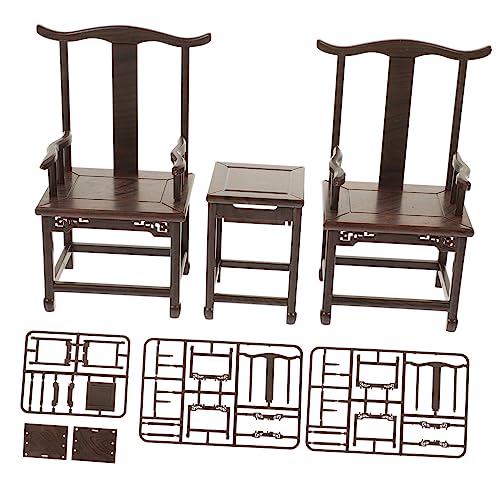 DECHOUS 1 Satz Simulationstisch Und Stuhl Möbel Miniatur-stuhlspielzeug Miniatur-sesselverzierung Vintage-Sessel- Leistendekor Sessel Form Puzzle-montagespielzeug Für Plastik von DECHOUS