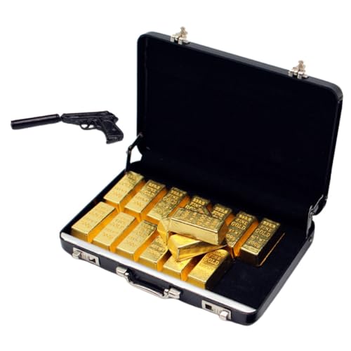 DECHOUS 1 Satz Simulierter Koffer Für Gepäck Gold Klein Puppe Miniatur-Bars-dekore Handwerkliche Dekoration Modell Dekoration Mini- -dekore Miniatur-Ornamente Aluminiumlegierung von DECHOUS