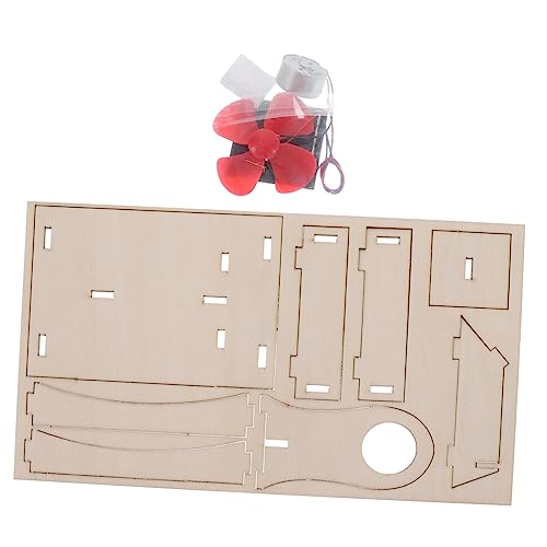 DECHOUS 1 Satz Solarlüftermaterialpaket Kinderspielzeug -Kit für Science-Kit für wissenschaftliches Kinderwissenschaftsspielzeug hölzern von DECHOUS