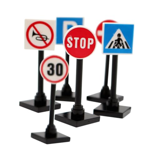 DECHOUS 1 Satz Straßensperre Im Stadtverkehr Spielset Mit Straßenschildern Verkehrszeichen-Requisite Verkehrszeichen Modelle Verkehrsschilder Für Verkehrszeichen Spiel Abs von DECHOUS