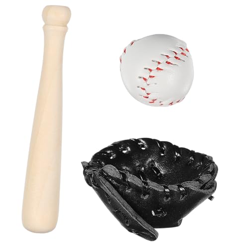 DECHOUS 1 Set Baseball Modell Zubehör Kleine Mini Häuser Schlüsselanhänger Miniatur Bastel Baseballschläger Miniatur Baseballhandschuhe Mini Baseballschläger Babypuppe Batting Pu von DECHOUS