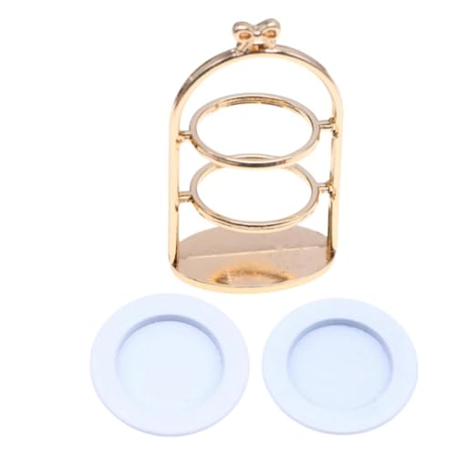 DECHOUS 1 Set Dessertständer Miniatur Kuchenständer Mini Kuchenständer Mini Puppenhauszubehör Miniatur Küchenzubehör Metall von DECHOUS