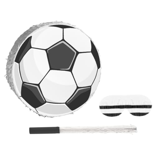 DECHOUS 1 Set Fußball-piñata: Fußball-piñata Mit Augenmaske Und Stock – Für Jungen, Fußballparty-dekorationen, Geburtstagsspiele Und Event-zubehör von DECHOUS