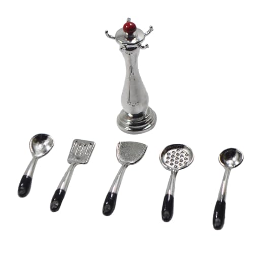 DECHOUS 1 Set Mini Löffel Ornament Küchenutensilien Miniatur Hauszubehör Mini Küchenzubehör Kleines Küchengeschirr Requisite Puppenhaus Kleines Hauszubehör Legierung von DECHOUS