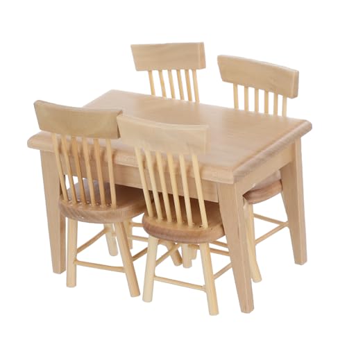 DECHOUS 1 Set Mini Tisch Und Stühle Möbel Im Maßstab 112 Puppenhausmöbel Und Zubehör Puppenhaus Dekorationsrequisiten Schreibtischstuhl Kindertisch Und Stühle Dekoration von DECHOUS