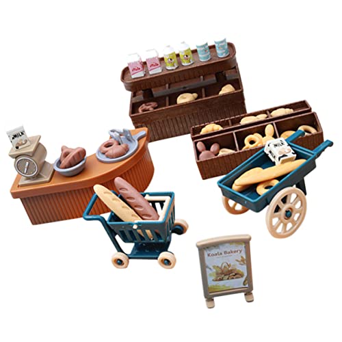 DECHOUS 1 Set Puppenhaus Bäckerei Brot Miniaturhaus Mini Puppenhaus Zubehör Miniatur Bäckerei Shop Requisite Simulierte Bäckerei Requisite Simulation Backzubehör Puppenhaus Bäckerei von DECHOUS