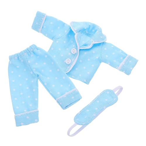 DECHOUS 1 Set Puppenkleidung Puppenpyjama Miniatur Rollenbabypuppen Outfit Zum Mini Pyjamas Für Puppensammlungen Kleid Mini Puppenkleidung Zum Puppe Zum Polyester Himmelblau von DECHOUS