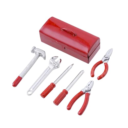 DECHOUS 1 Set Simulation Toolbox Mini Toolbox Werkzeuge Werkzeuge Für Mini Verschleiß Beständig Dekorative Versorgung Miniatur Werkzeuge Legierung Rot von DECHOUS