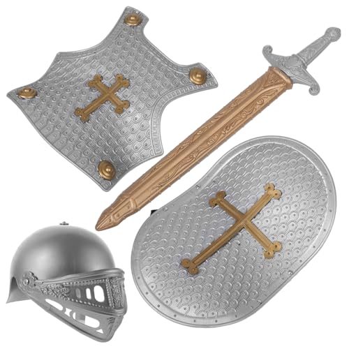 DECHOUS 1 Set Spielzeug Schild Mittelalter Rüstung Helm Kinder Cosplay Zubehör von DECHOUS