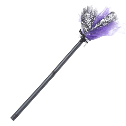 DECHOUS 1 Stück Halloween-Besen Halloween Hexen Besenstiel Hexenbesen Halloween-Stick Dekorativ Halloween atmosphäre Halloween Party Besen für Halloween Halloween-Requisite Plastik Violett von DECHOUS