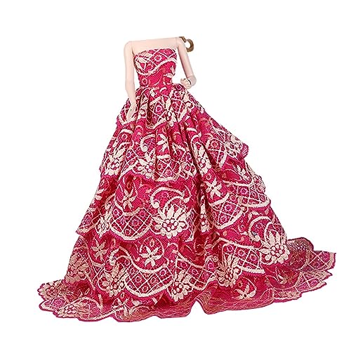 DECHOUS 1 Stück Puppenkostüm Passendes Outfit Puppenhochzeitskleid Puppe Edles Partykleid Puppenkleid Rosy von DECHOUS