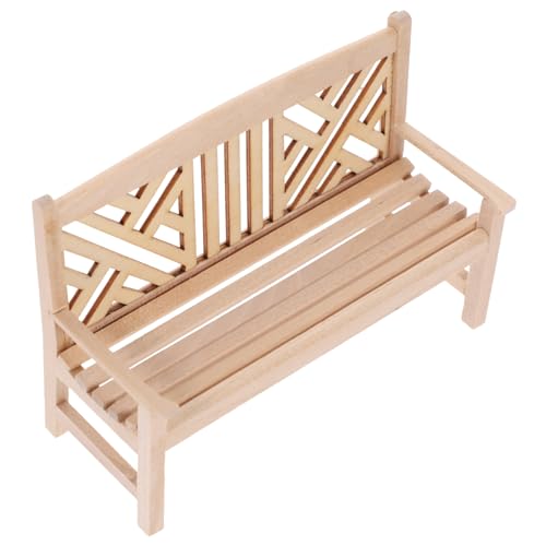 DECHOUS 1 Stück Puppenstuben-Doppelsessel für kinderspielzeug House Decoration spielzeuge bastelzeug Miniaturen Größe stühle Mini-Bank-Modell Mini-Bankmöbel hölzern von DECHOUS