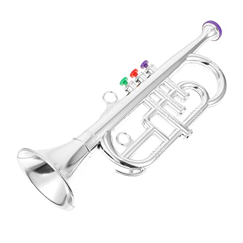 DECHOUS 1 Stück Simulierte Trompete mit DREI Tönen Musical Musikinstrument für kinderinstrumente trompete Instrumentenmodell Instrumentenspielzeug Abs Silver von DECHOUS