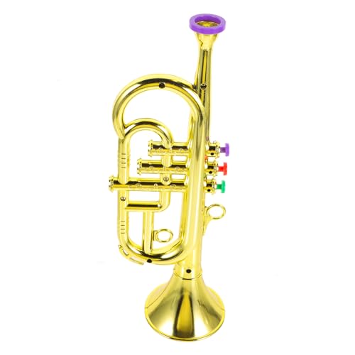 DECHOUS 1 Stück Trompetenspielzeug mit DREI Tönen Kleinkind Requisiten Anfänger Musical Kindertrompete trompete kinderinstrumente interessantes Kinderspielzeug Abs Golden von DECHOUS