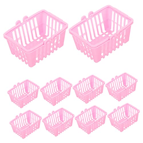 DECHOUS 10 STK. puppenhaus einkaufskorb Miniatur Lagerung Mini Körbe für kinderspielzeug Mini-Einkaufskorbspielzeug mit Griff Puppenhaus Mini-Kunststoffkorb Plastik Rosa DECHOUS 10 STK. puppenhaus einkaufskorb Miniatur Lagerung Mini Körbe für kinderspielzeug Mini-Einkaufskorbspielzeug mit Griff Puppenhaus Mini-Kunststoffkorb Plastik Rosa von DECHOUS